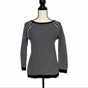 Banana Republic Sweater 3/4 Length Sleeves Black and White Size Small